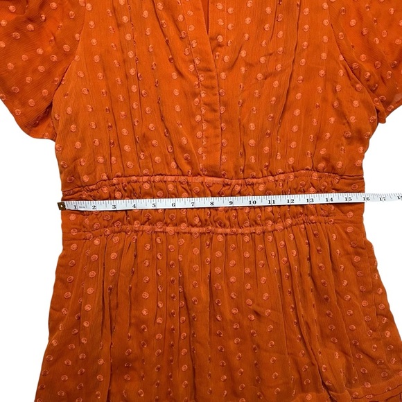 By Anthropologie Terra Cotta Orange Somerset Mini Dress SZ L ASO Cassandra Lee - Picture 13 of 13